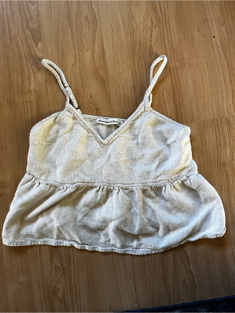 Abercrombie & Fitch Cream baby doll crop Top xs